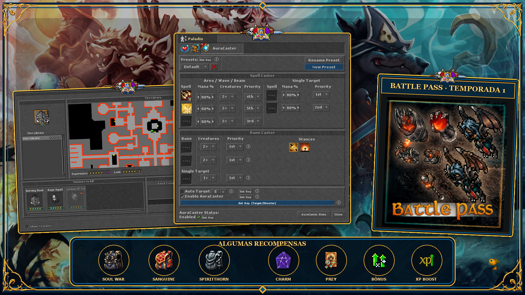 AuraCaster, Linked Tasks e Battle Pass do AURABRA